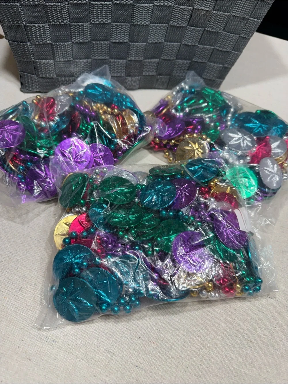 Festive Metallic Mardi Gras Bead Necklaces - Multicolor - NWT